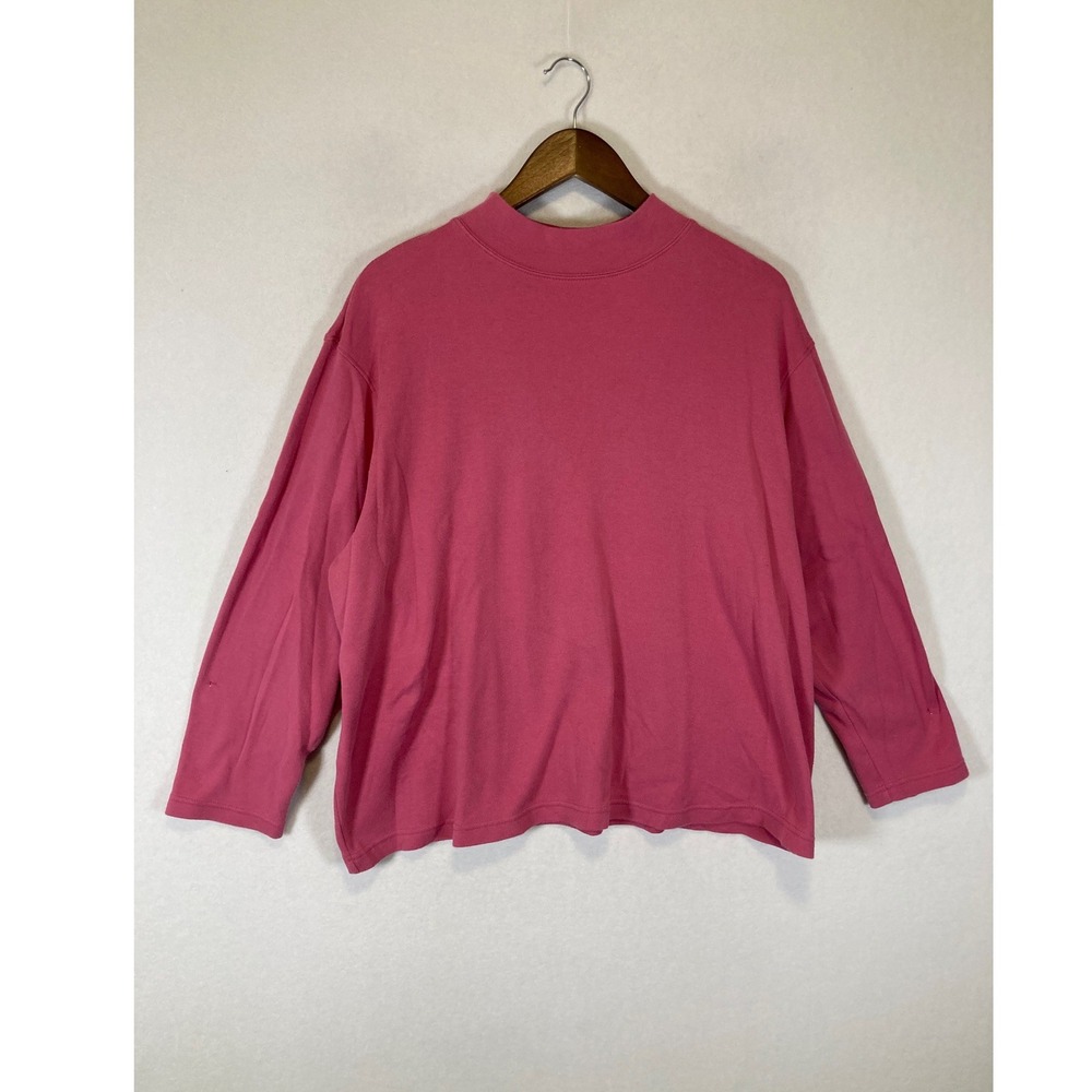 Barbiecore Bobbie Brooks Woman 18W/20W Pink Mock Neck Long Sleeve Top BW2F200